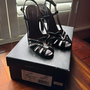 BCBG heels - black with brown trim